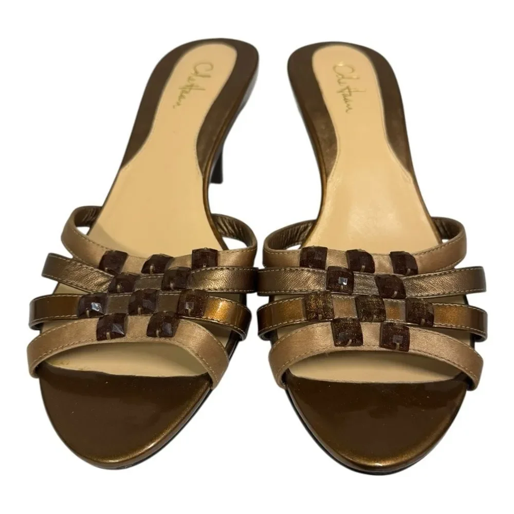 Cole Haan Vintage Slide Embellished Heel Sandals 7